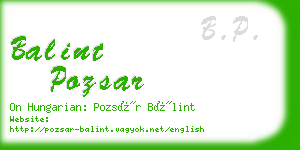 balint pozsar business card